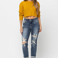 Judy Blue Cuffed Destroy Boyfriend Jeans