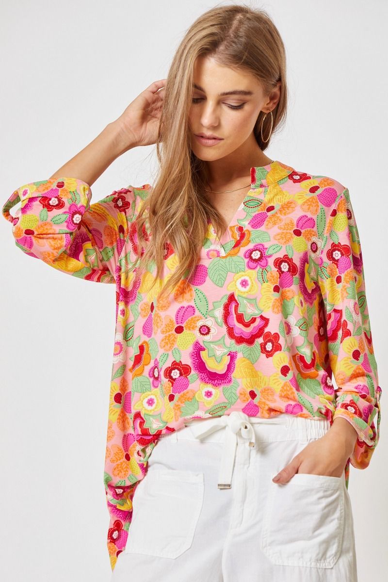 Lizzy Pink Multi Tunic Top