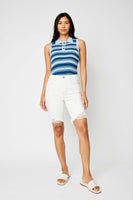 
              Judy Blue Ecru Bermuda Shorts-Plus
            