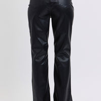 Judy Blue Faux Leather Jeans-Black