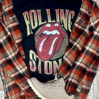 Retro Rolling Stones Oversized Flannel Overlay-2X
