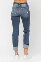 
              Judy Blue Cuffed Destroy Boyfriend Jeans
            