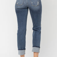 Judy Blue Cuffed Destroy Boyfriend Jeans