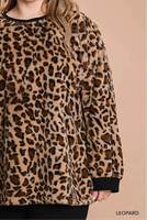 
              Trendy Animal Print Pullover Top
            