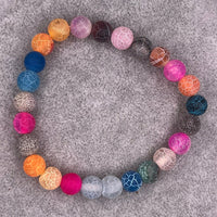 Natural Stone Matte Bead Bracelet-Color Weathered