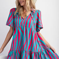 Curve Print Woven Dress