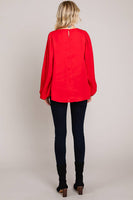 
              Chic Bubble Sleeve Top-Blue
            