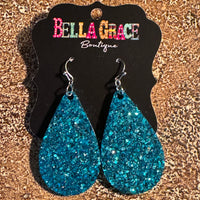 Glitter Acrylic Teardrop Earrings