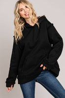 
              Casual Faux Fur Lined Hoodie-Black
            