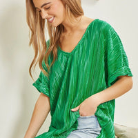 Let It Shine Dolman Sleeve Top-Emerald