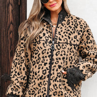Cozy Fleece Leopard Print Jacket