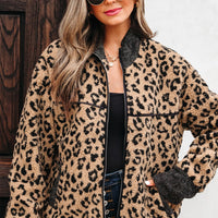 Cozy Fleece Leopard Print Jacket