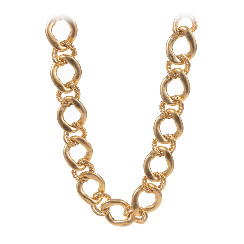 Gold Chunky Metal Chain Necklace