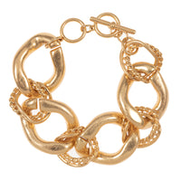 
              Gold Chunky Chain Toggle Bracelet
            