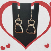 Double Heart Dangle Earrings