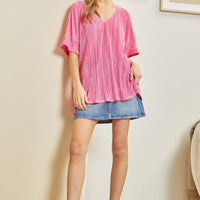 Let It Shine Dolman Sleeve Top-Barbie Pink