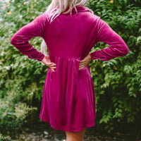 Rose Ruffle Velvet Dress