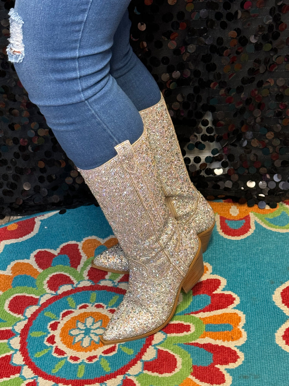 Corky’s Glitzy Clear Rhinestone Boots