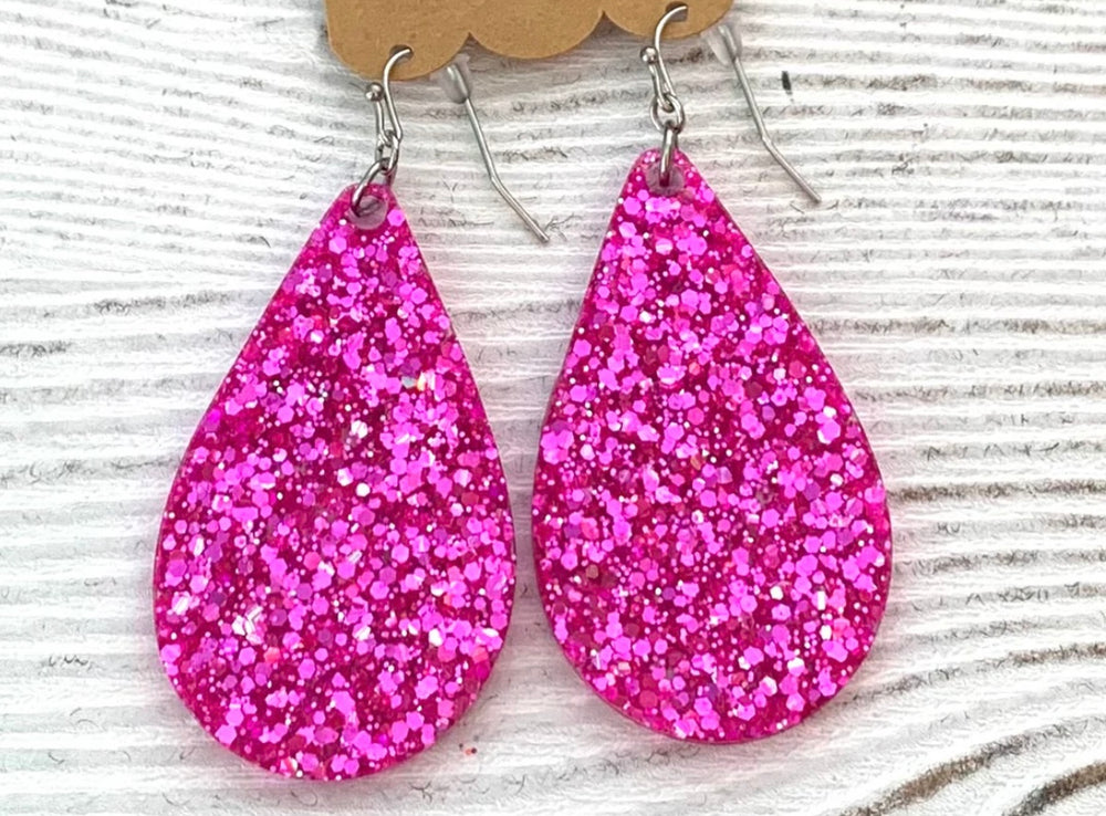 Glitter Acrylic Teardrop Earring