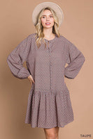 
              Boho Tile Print Babydoll Dress
            