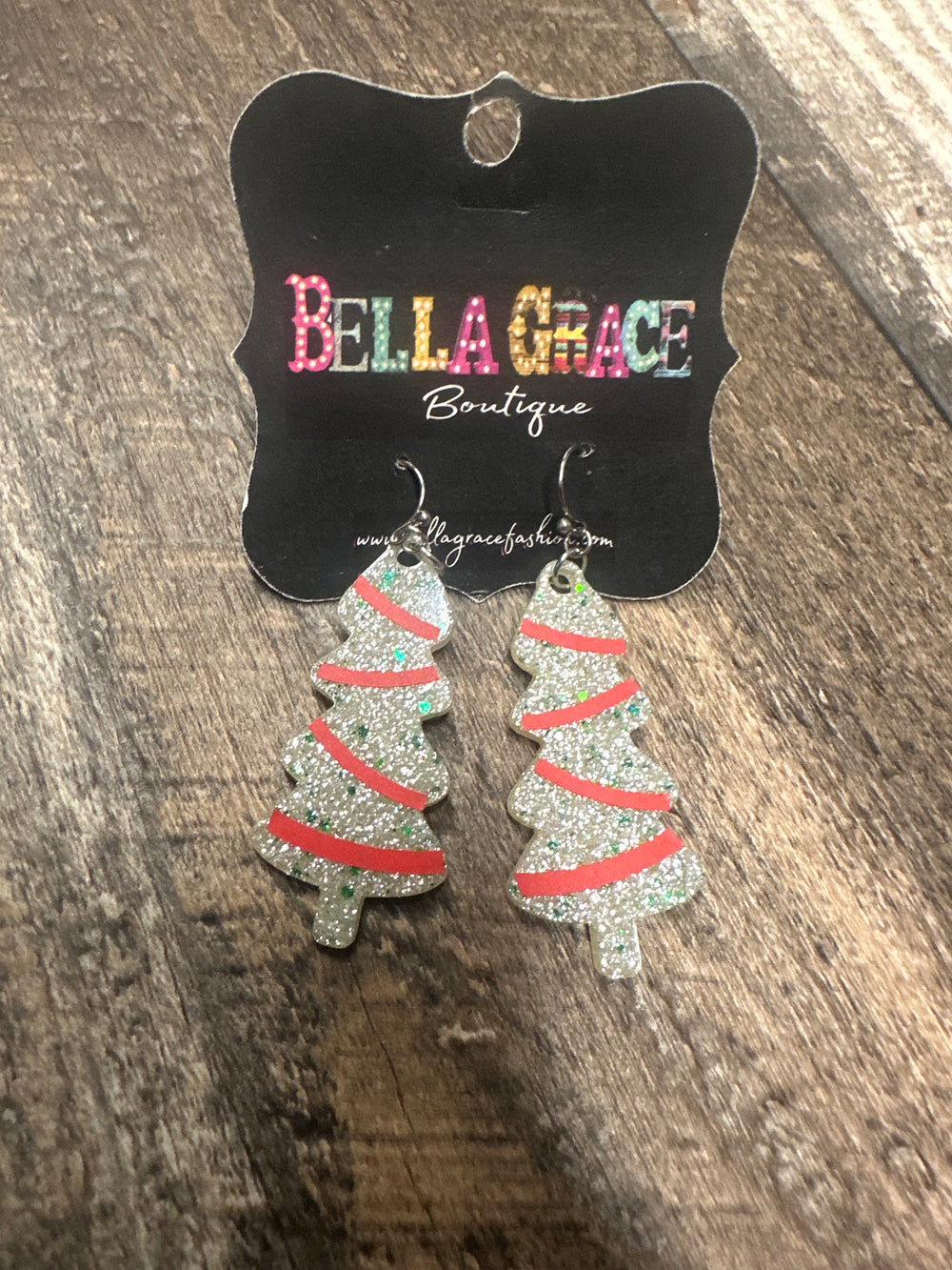 Glitter Acrylic Little Debbie Christmas Earring