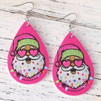 Pink Santa Teardrop Earrings