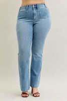 
              Judy Blue Mid Rise Bootcut Jeans
            