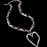 Hammered Heart Pendant Necklace