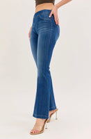 
              Cello Dark Wash Flared Jeggings
            