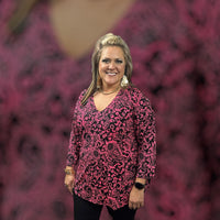 
              Black & Pink Paisley Tunic Top
            