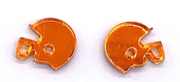 Orange Acrylic Helmets Earrings