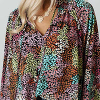 Vibrant Floral Puff Sleeve Top