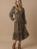 
              Animal Print Empire Silhouette Midi Dress
            