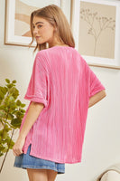 
              Let It Shine Dolman Sleeve Top-Barbie Pink
            