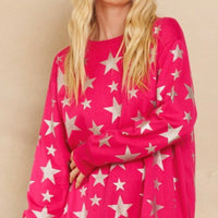 Foil Star Printed Sweater