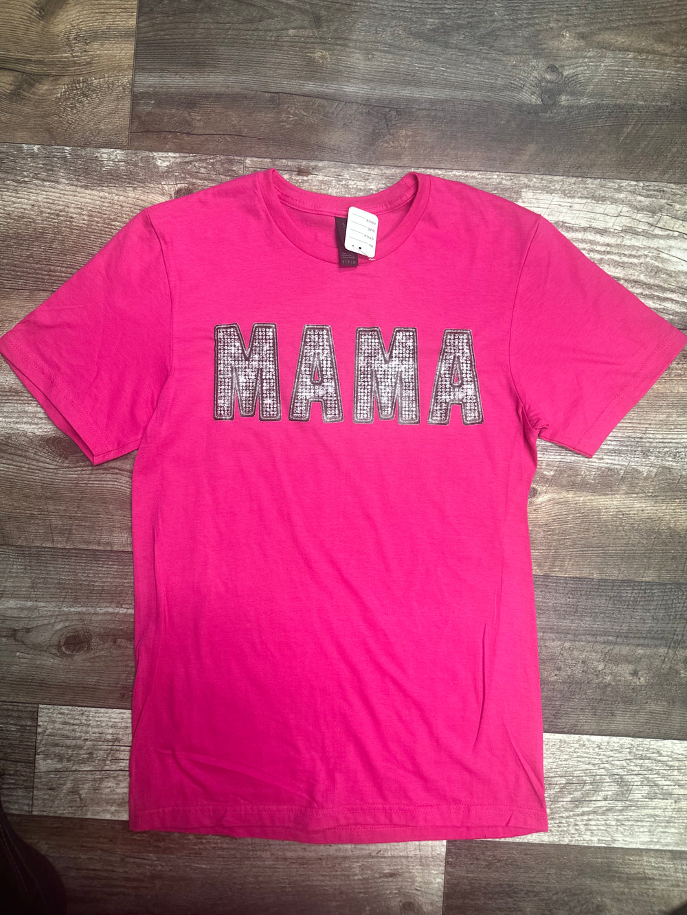 Pink Mama Faux Sequin Tee