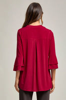 
              $16! Lizzy Bell Sleeve Tunic Top-Jewel Red
            