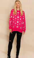 
              Foil Star Printed Sweater
            