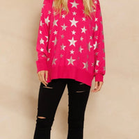 Foil Star Printed Sweater