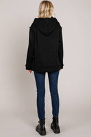 
              Casual Faux Fur Lined Hoodie-Black
            