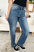 
              Judy Blue Full Size Mid Rise Release Hem Jeans (Dropship)
            