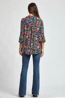 
              SALE Lizzy Bell Sleeve Tunic Top-Black Floral
            
