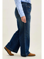 
              Judy Blue "Lux" Retro Wide Leg w/ Front Tab Closure Dk Fade Indigo
            
