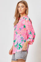 
              Lizzy Floral Pink Multi Tunic Top
            