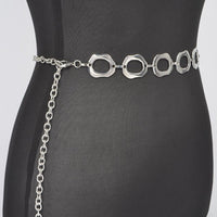 Hammered Chain Link Belt-Silver