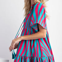 Curve Print Woven Dress