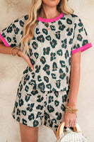 
              Brown Leopard Print 2-Piece Short Set - Women's Matching Set | Bella Grace Fashion
            