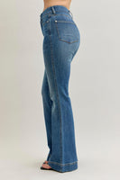
              Judy Blue Flare Tummy Control Double Button Jeans-Regular
            