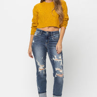 Judy Blue Cuffed Destroy Boyfriend Jeans