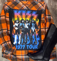 
              Retro Kiss Flannel Overlay
            